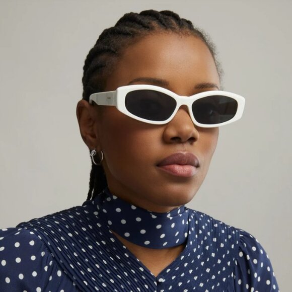 NEW CELINE SUNGLASSES, WOMEN OVAL WHITE SUNGLASSES CELINE - Picture 1 of 4